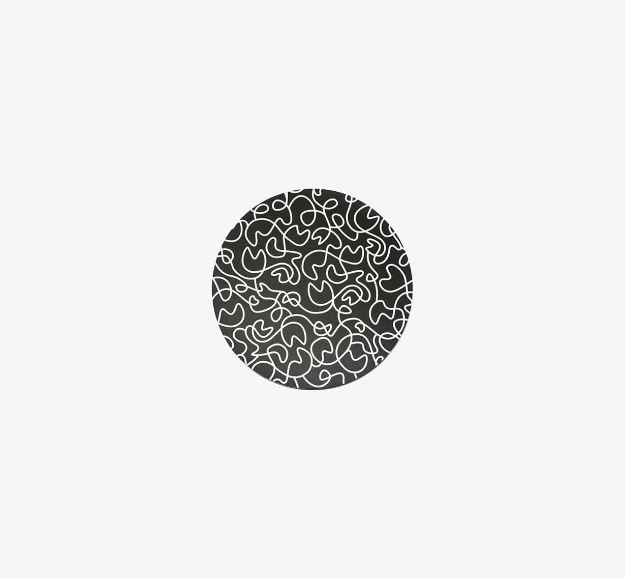 Black & White Squiggly Vinyl Placemat Set of 4