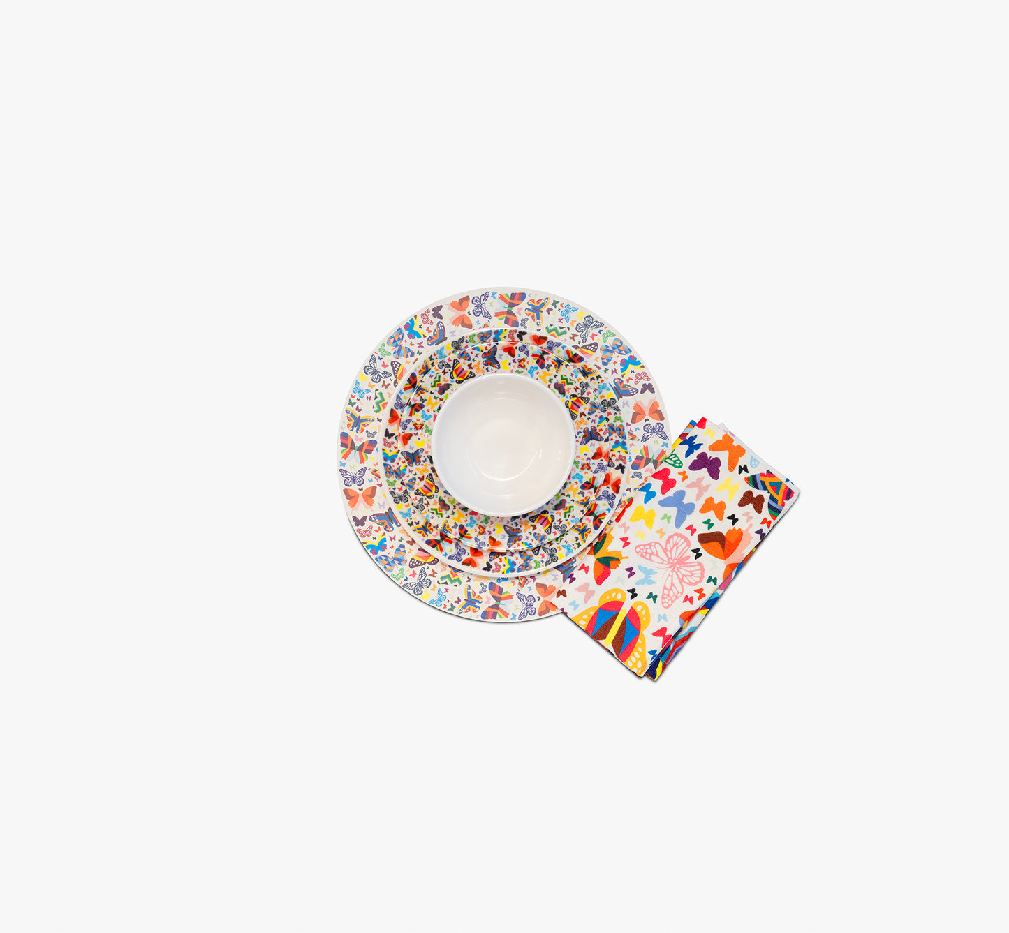 Multicolored Butterflies Hostess Set - 20 Piece Setting