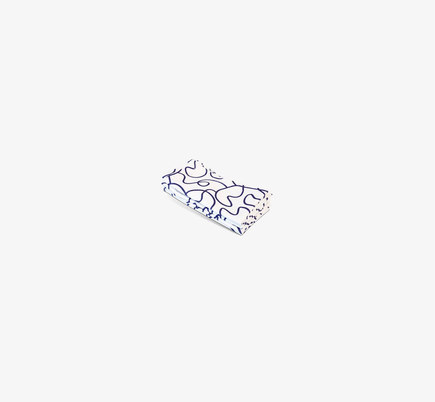 Navy Squiggly Faux Linen Napkin Set of 4