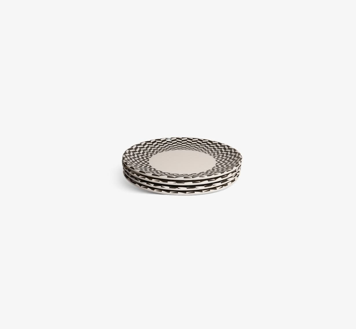 Black & White Chevron Salad Plate Set of 4