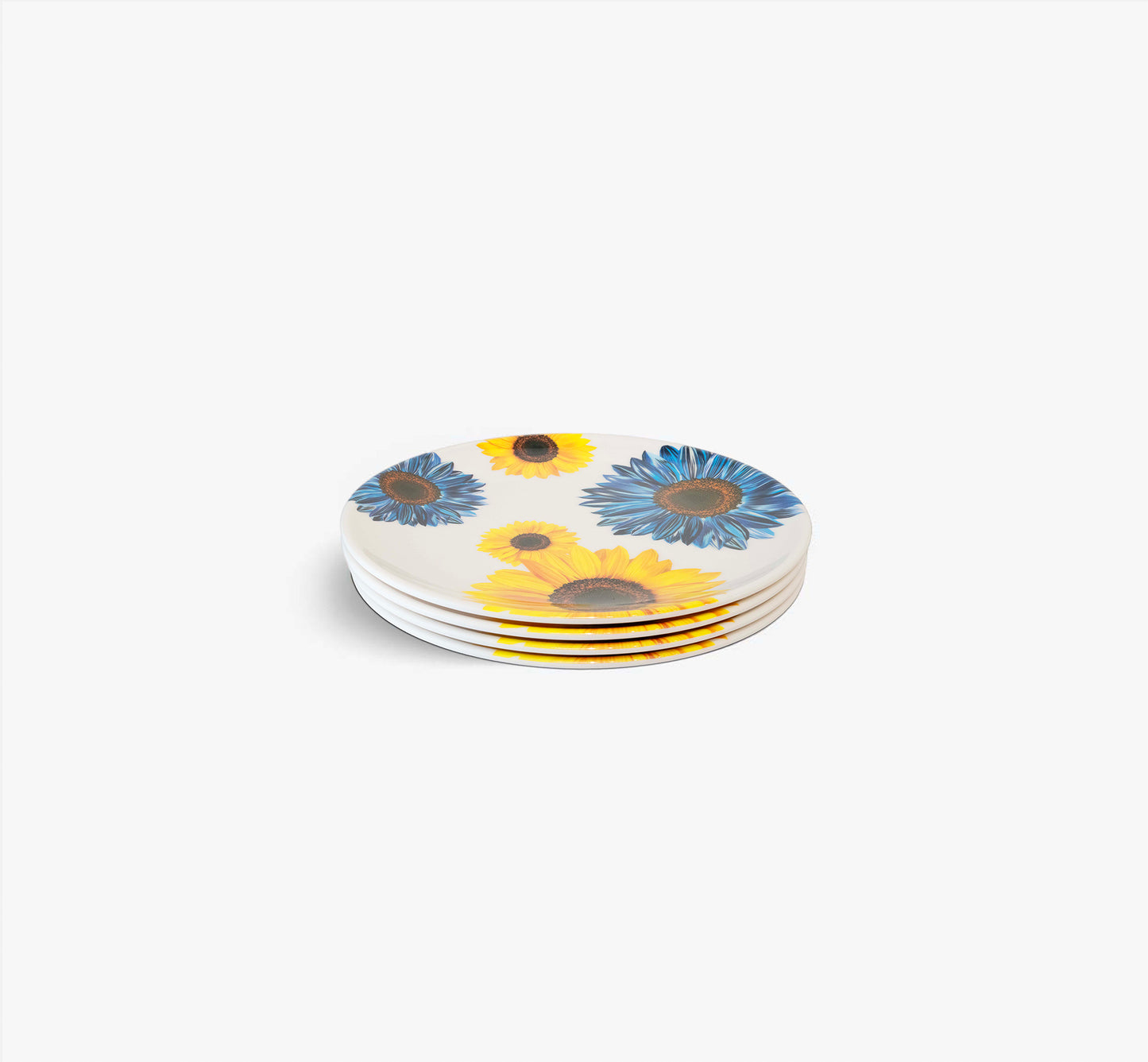 Blue Sunflower Salad Plate Set of 4
