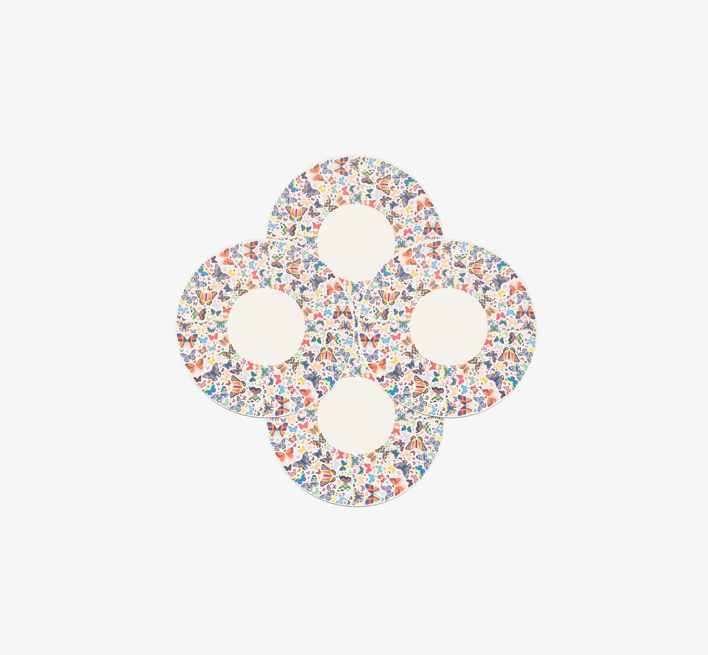 Multicolored Butterflies Vinyl Placemat Set of 4