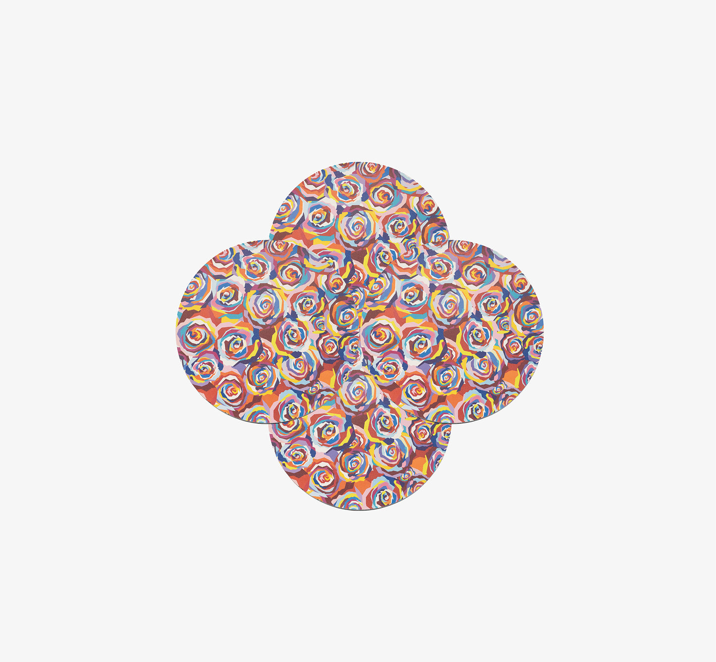 Multicolored Roses Vinyl Placemat Set of 4