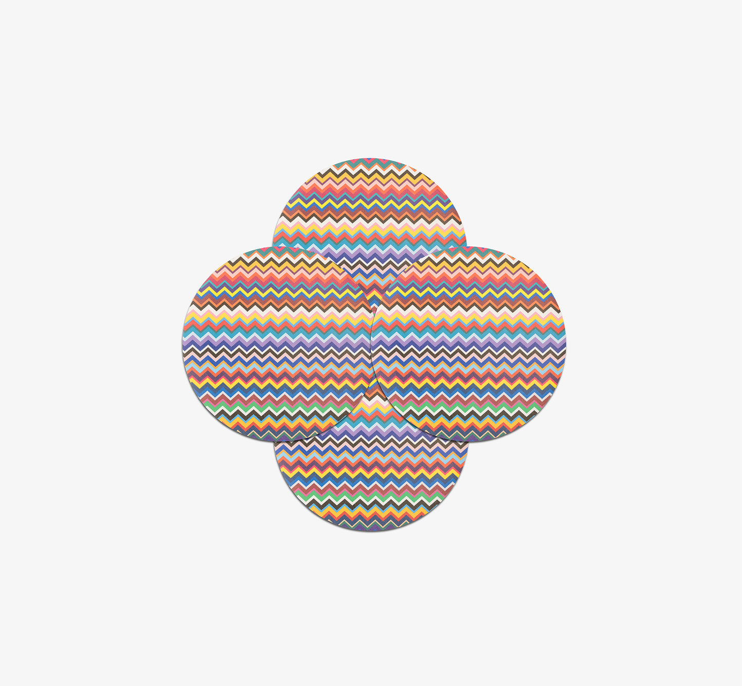 Multicolored Zigzag Vinyl Placemat Set of 4