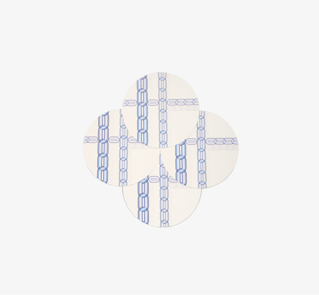 Blue Starburst Chainlink Vinyl Placemat Set of 4