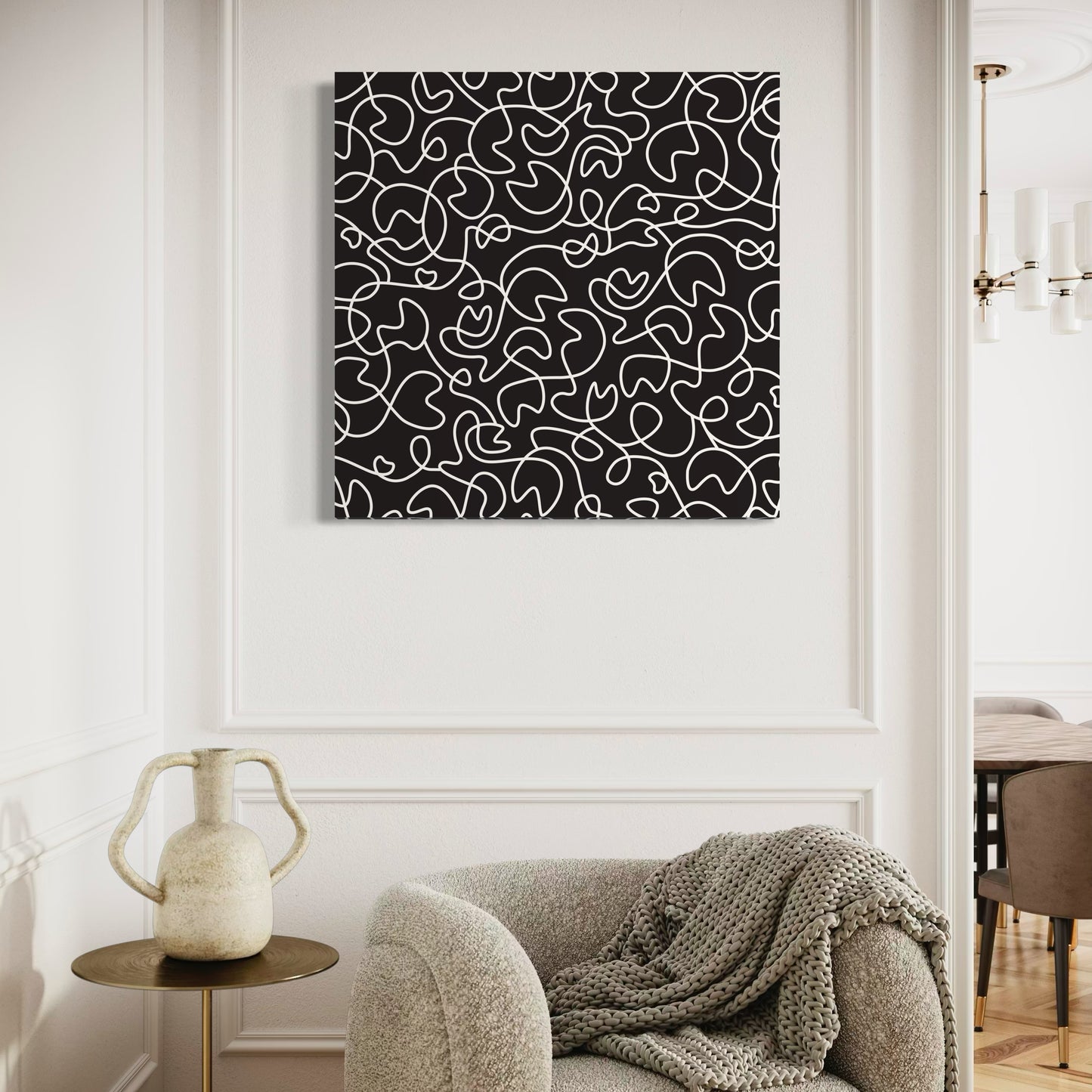 B&W Squiggly Art Print