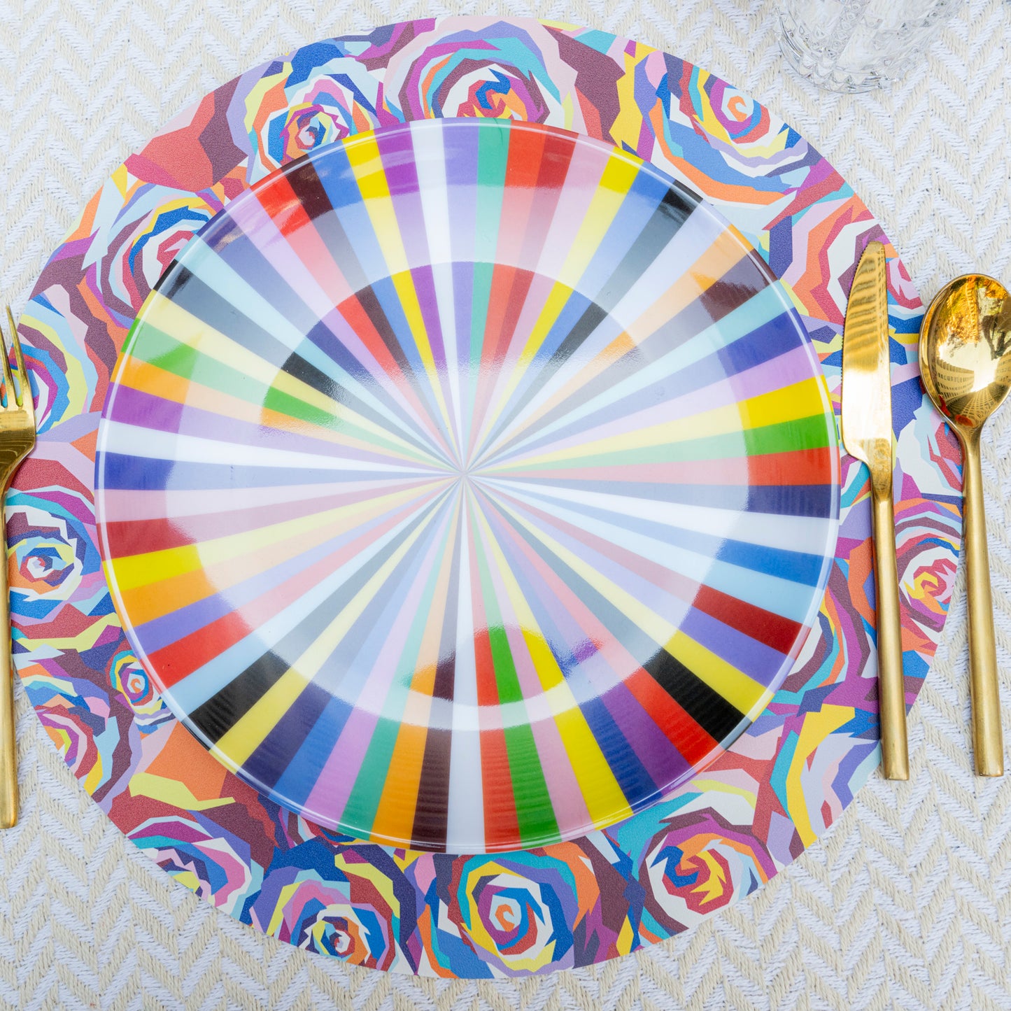 Multicolored Starburst Dinner Plate Set of 4