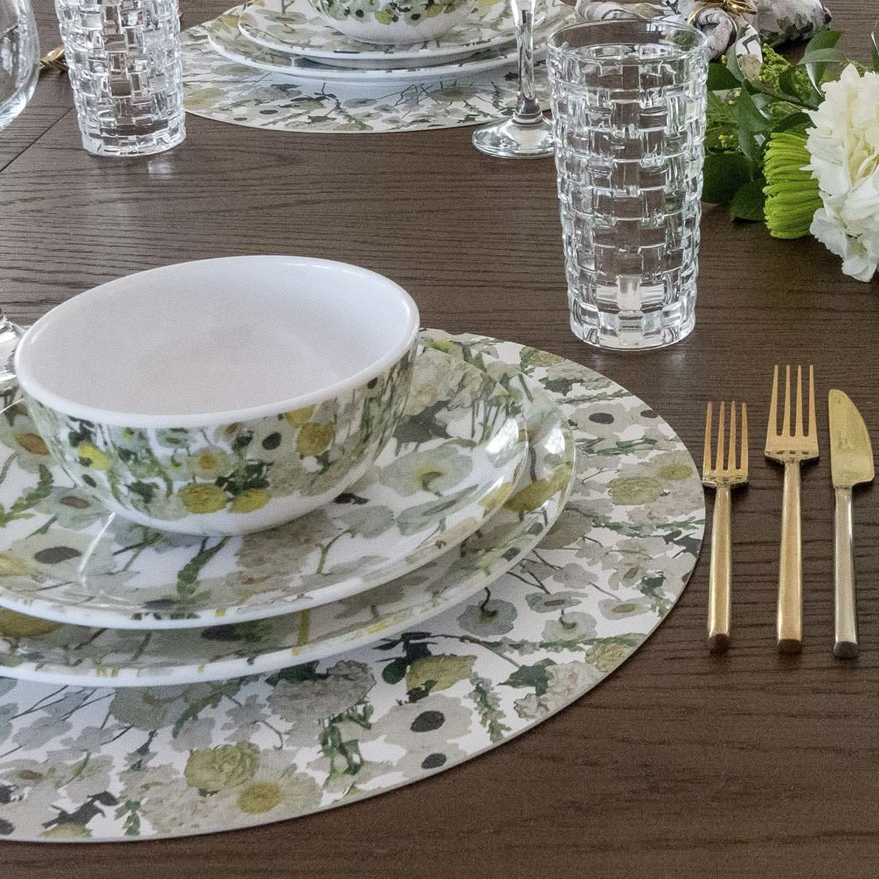 Cream Floral Garden Hostess Set - 20 Piece Setting