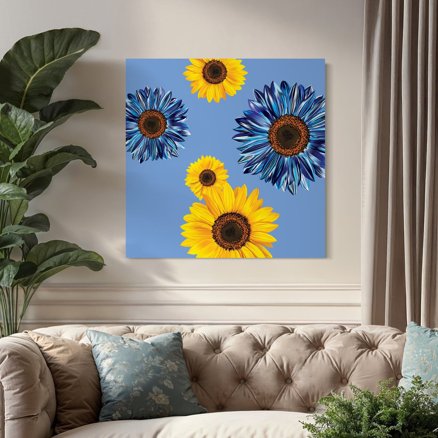 Blue Sunflower Art Print