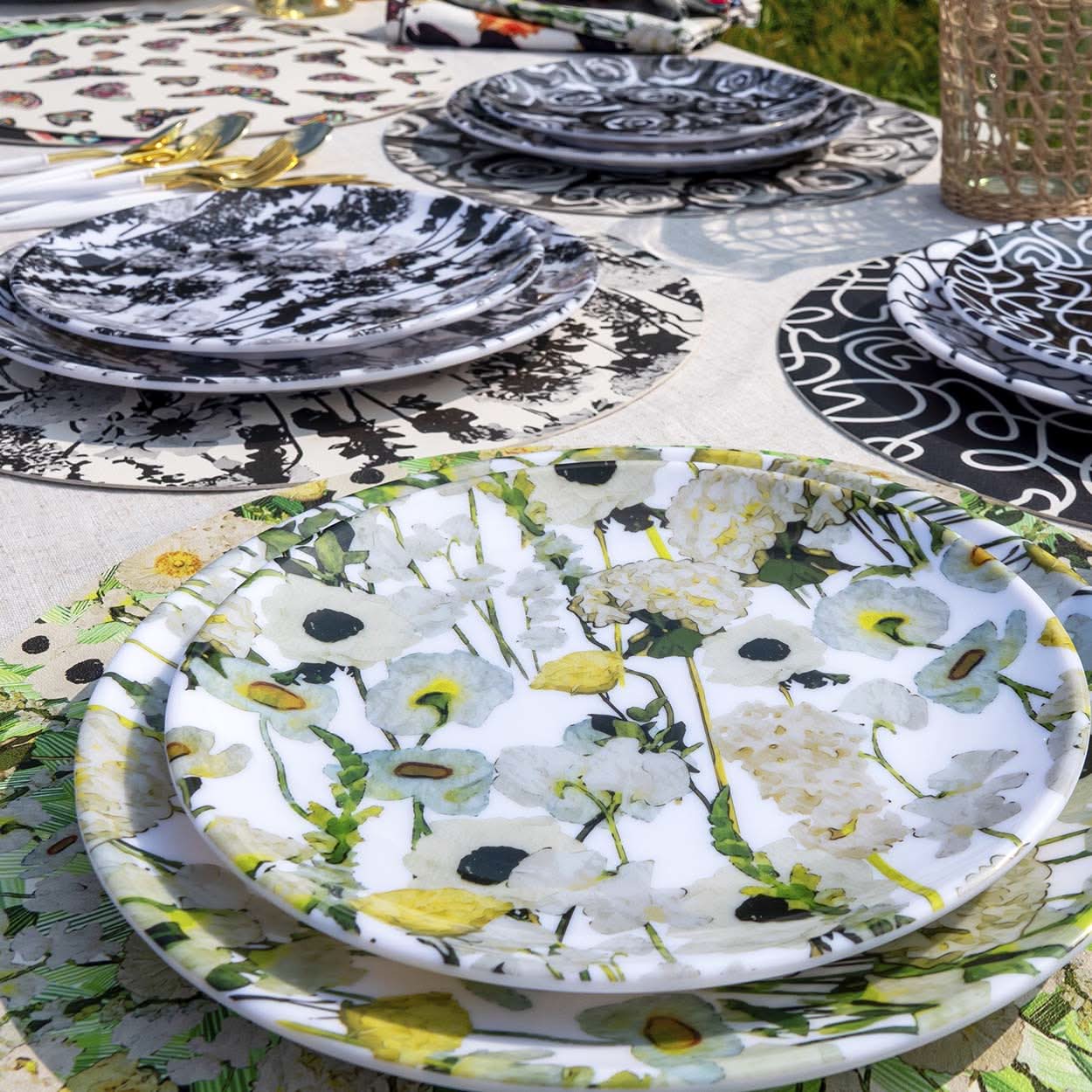 Cream Floral Garden Salad Plate Set of 4