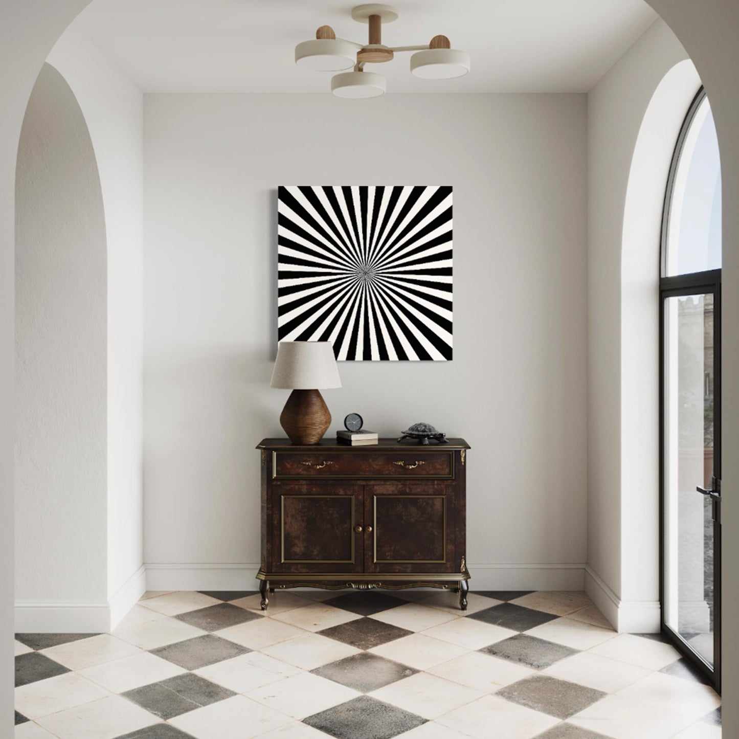 B&W Starburst Art Print