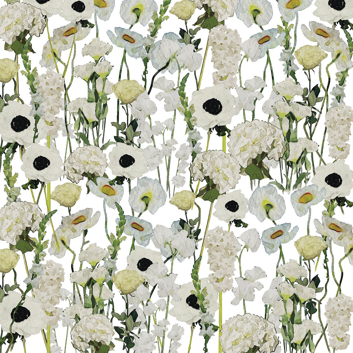 Cream Floral Gardern Art Print