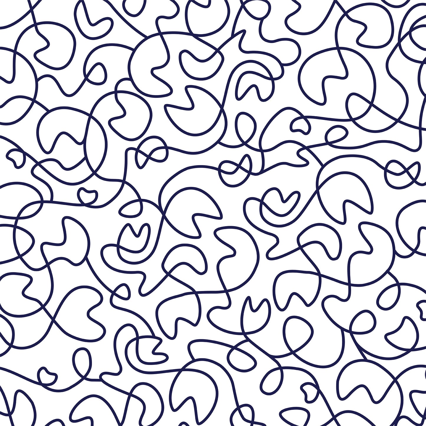 Navy Squiggly Art Print