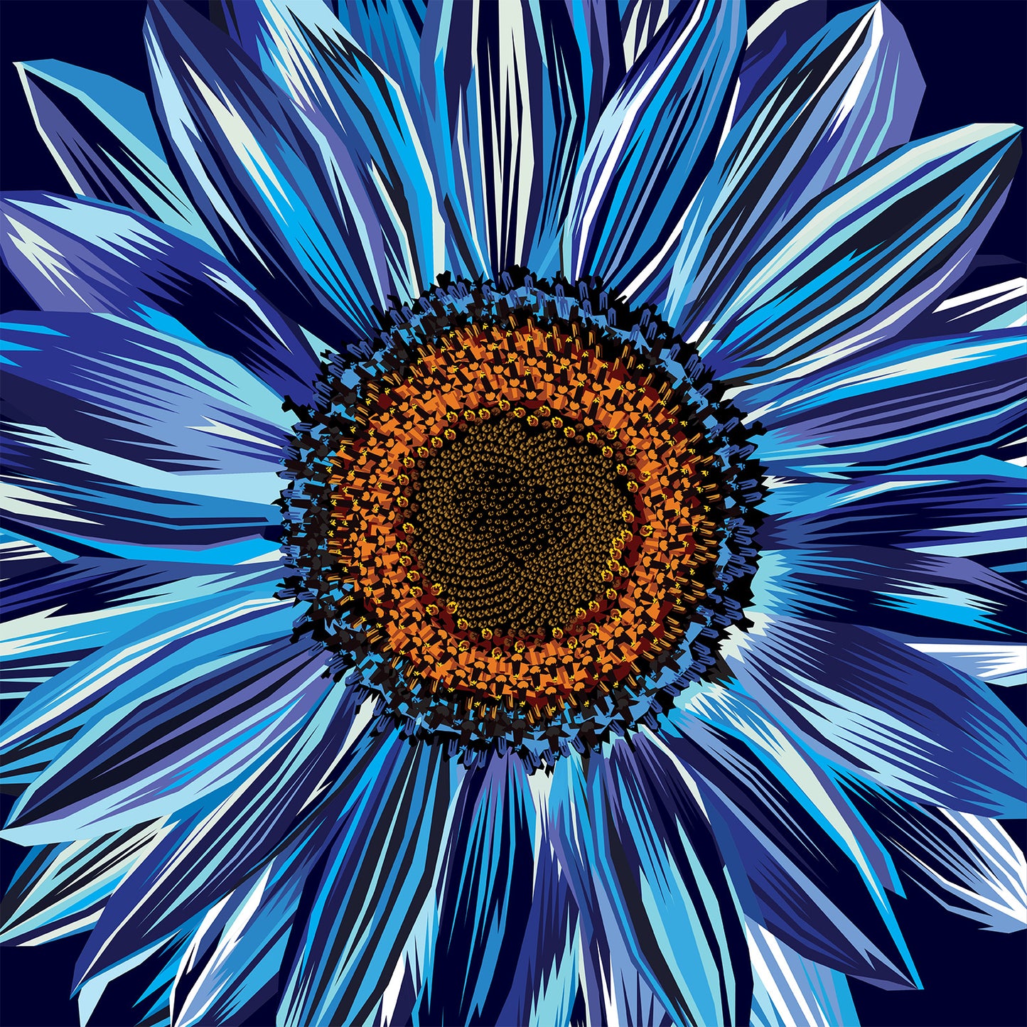 Blue Sunflower Art Print
