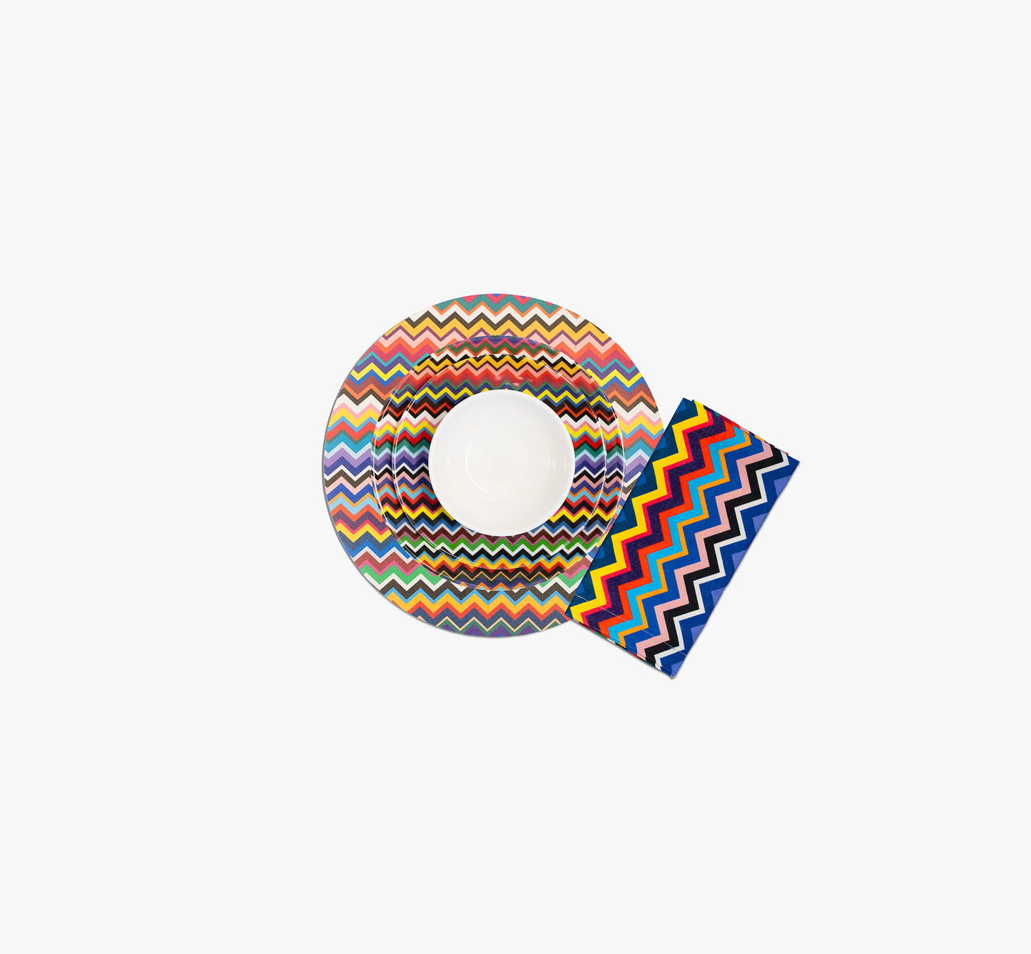 Multicolored Zigzag Hostess Set - 20 Piece Setting
