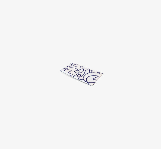 Navy Squiggly Faux Linen Napkin Set of 4