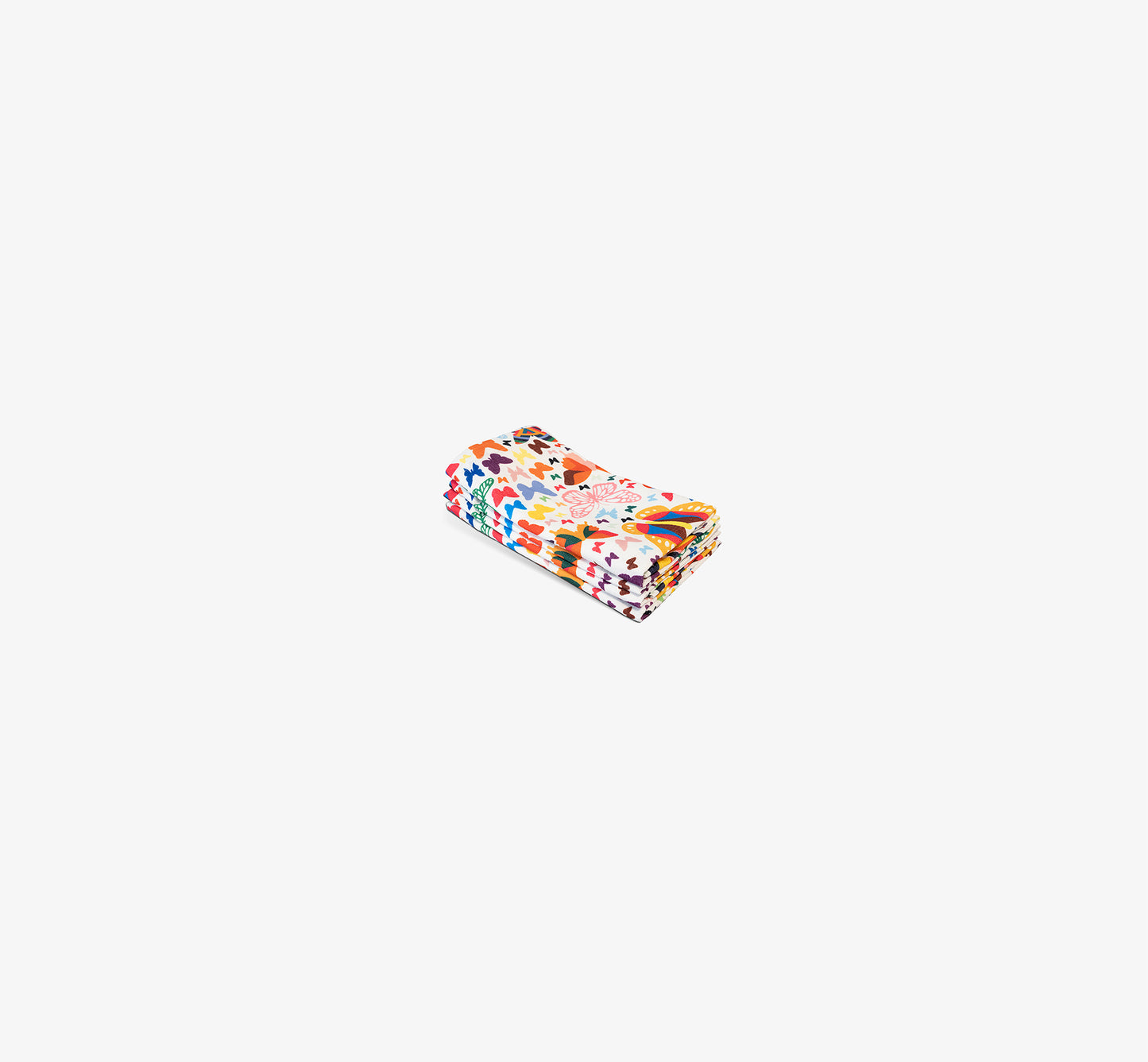 Multicolored Butterflies Faux Linen Napkin Set of 4