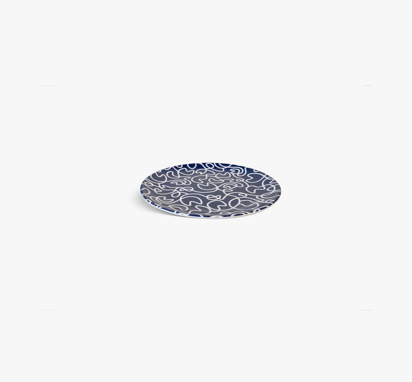 Navy Squiggly Salad Plate Set of 4