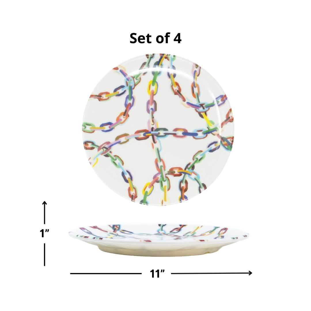 Large Chain Link Dinner Plate Set of 4