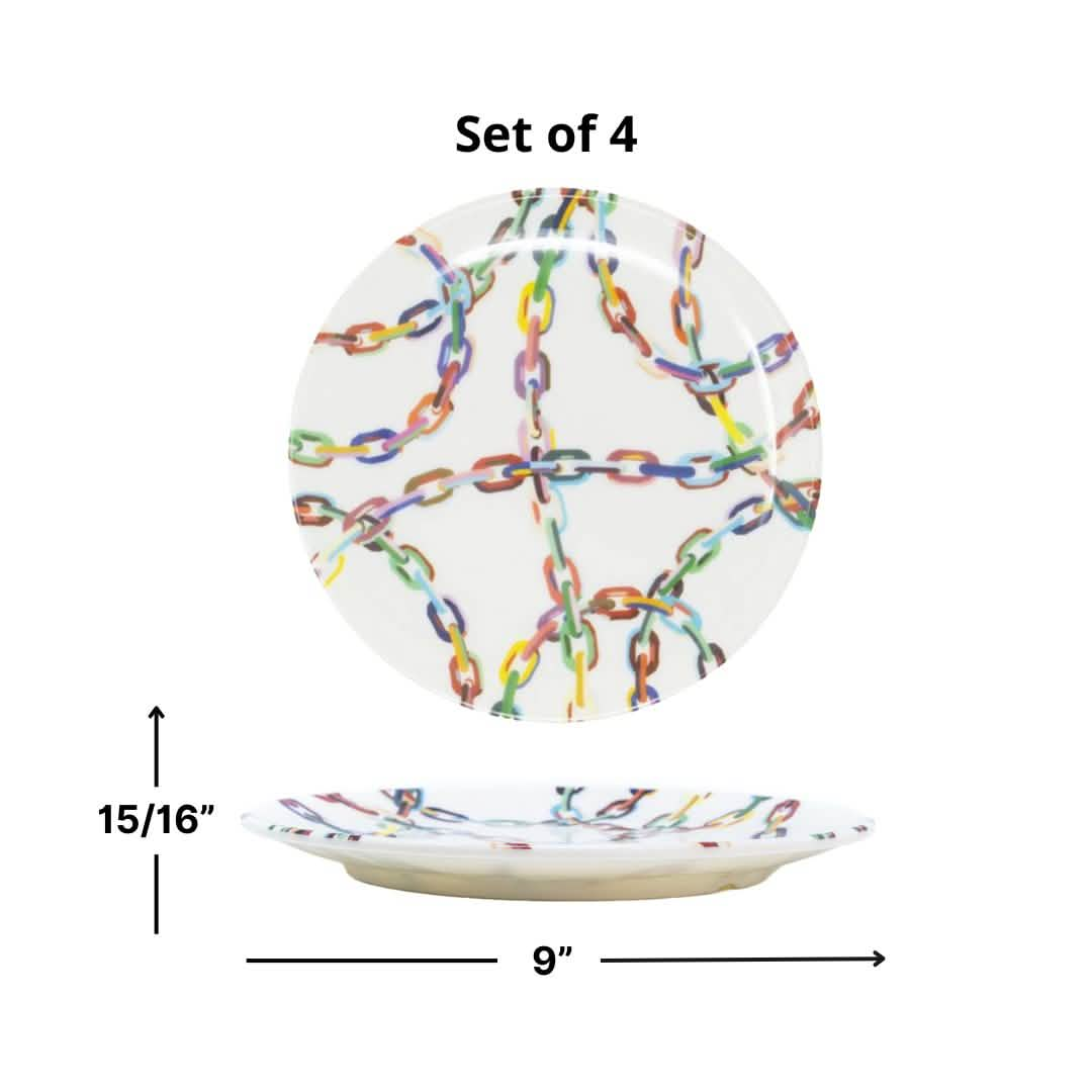 Large Chain Link Salad Plate Set of 4