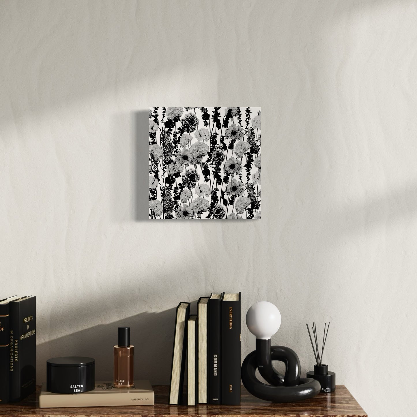 Grayscale Floral Garden Art Print