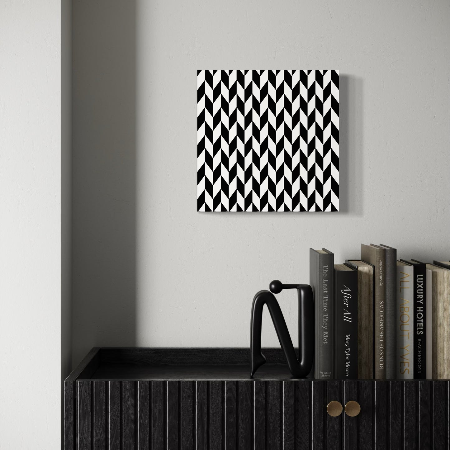 B&W Chevron Art Print