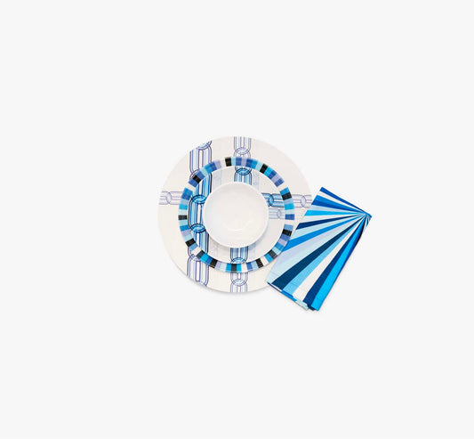 Blue Starburst Chainlink Hostess Set - 20 Piece Setting