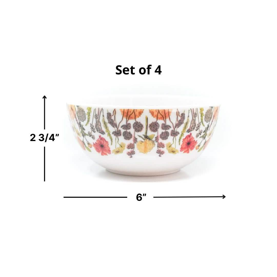 Auburn Bouquet Melamine Bowl Set of 4