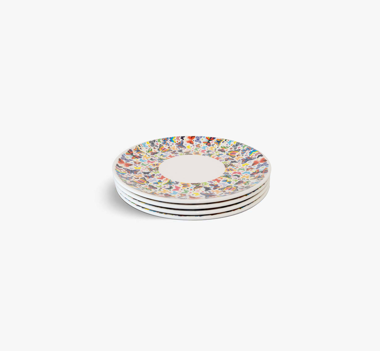 Multicolored Butterflies Dinner Plate Set of 4