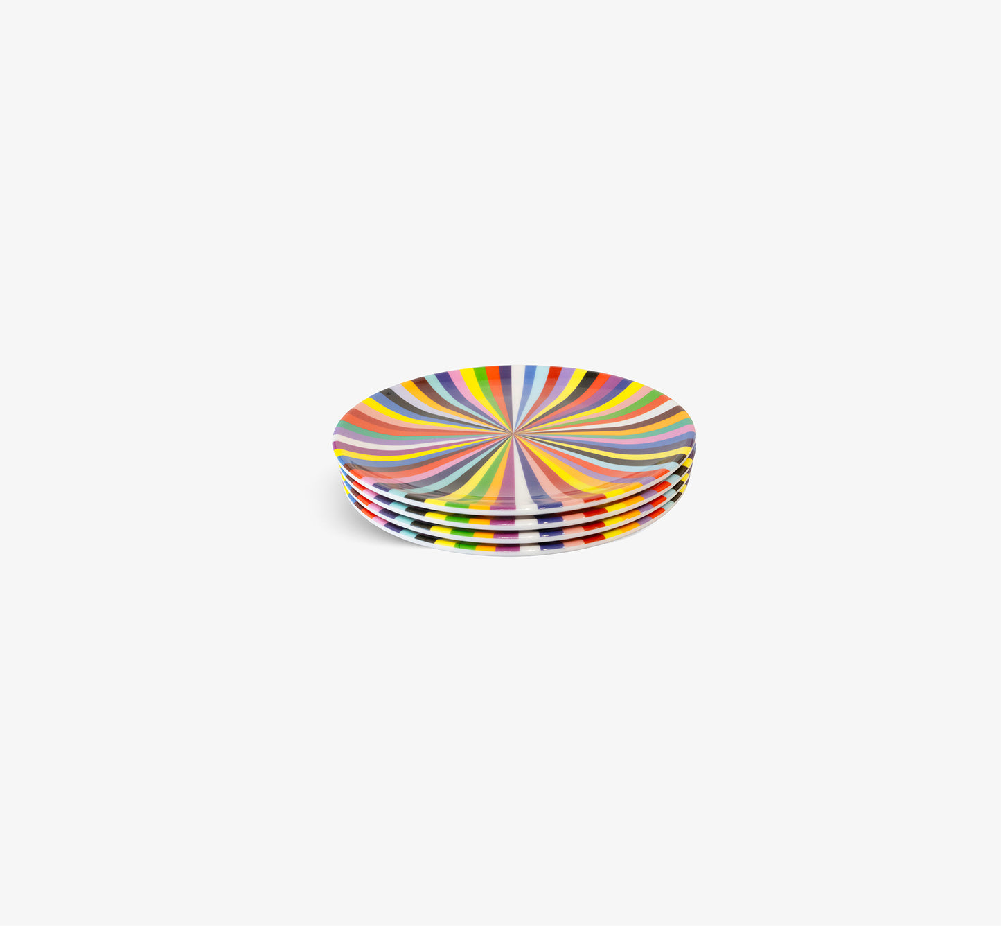 Multicolored Starburst Salad Plate Set of 4