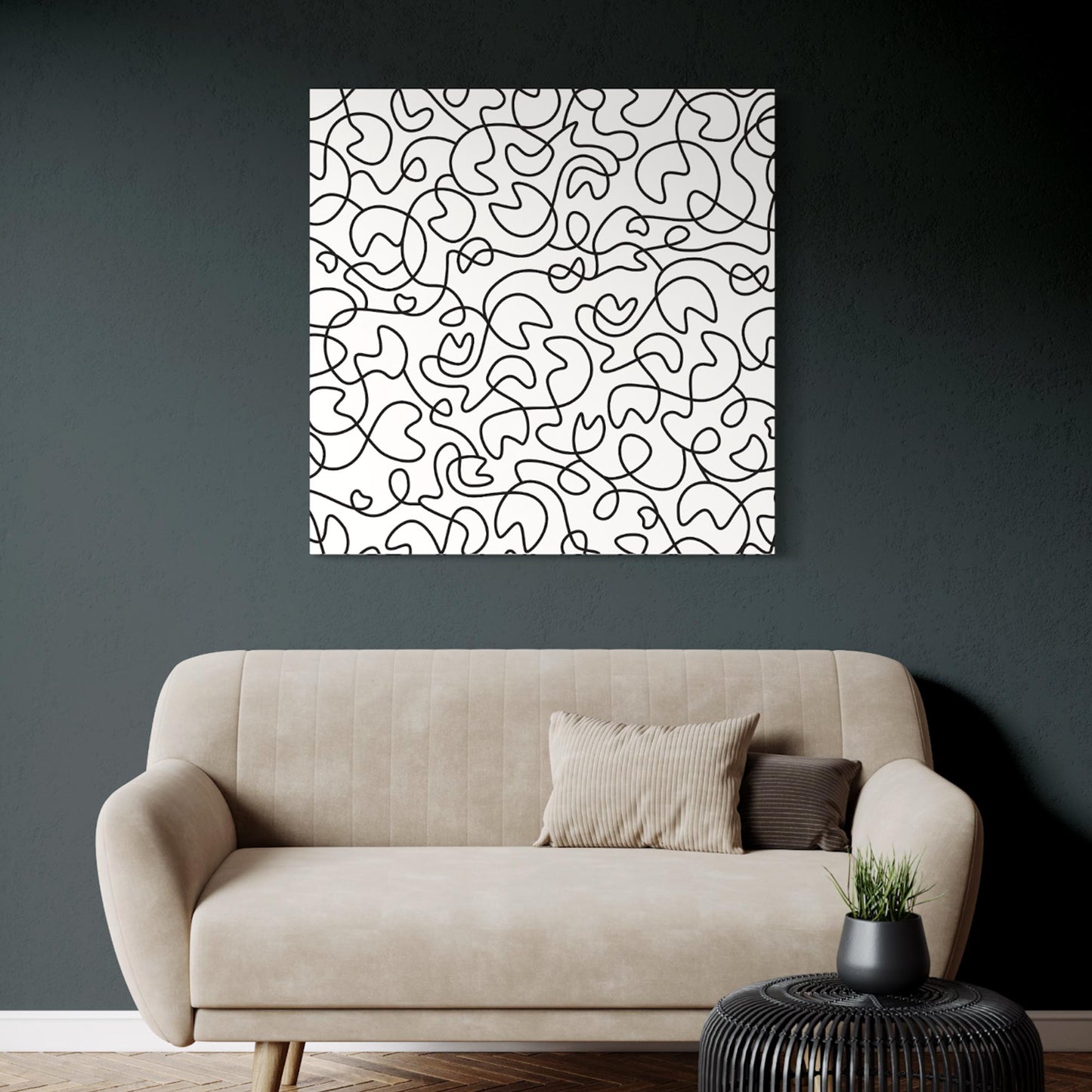 B&W Squiggly Art Print