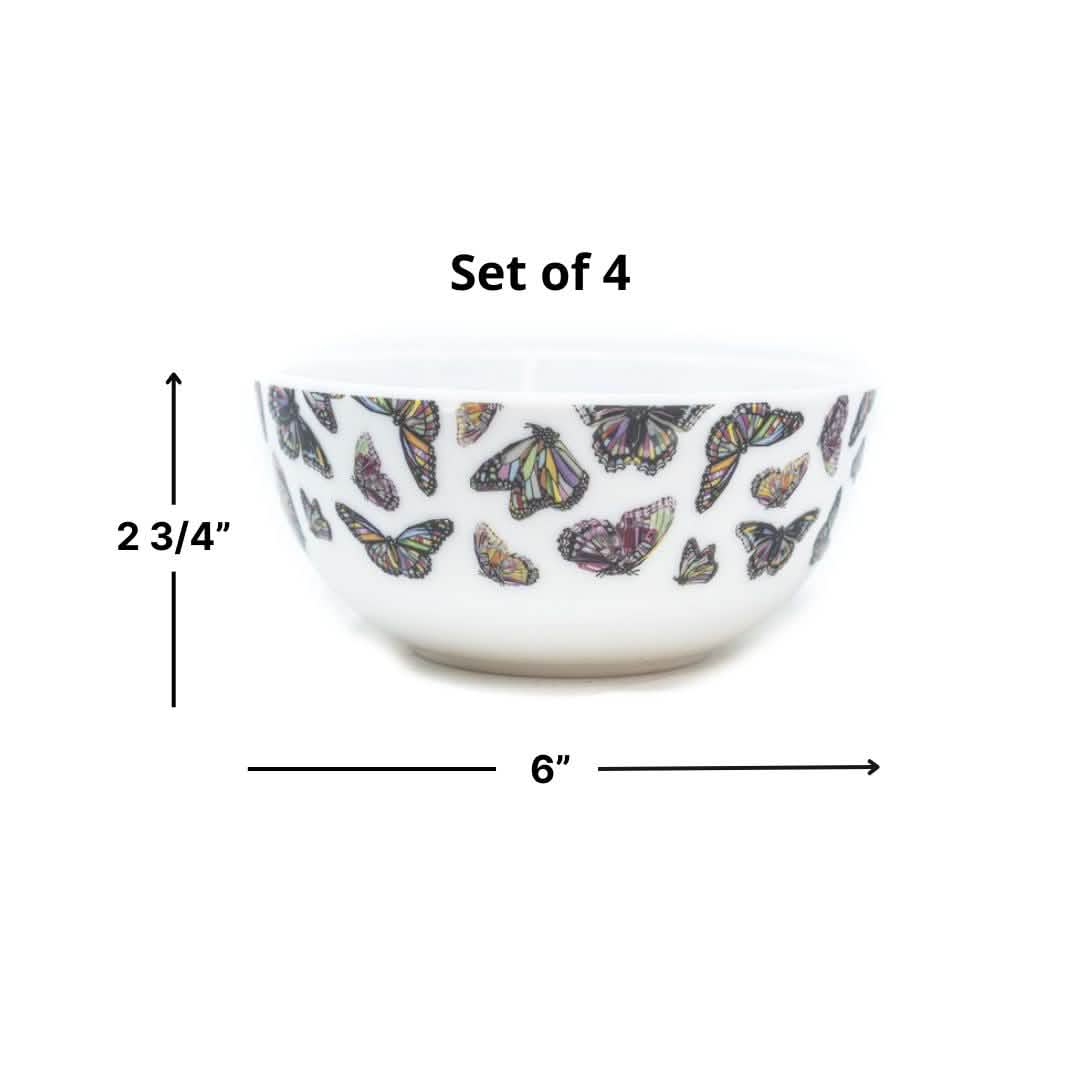 Butterflies Melamine Bowl Set of 4