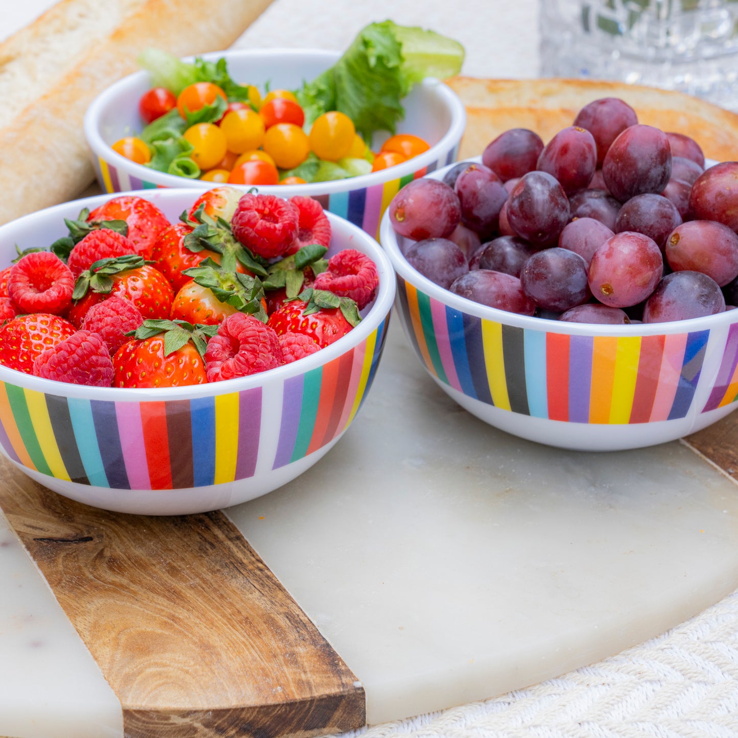 Multi Colored Starburst Melamine Bowl Set of 4