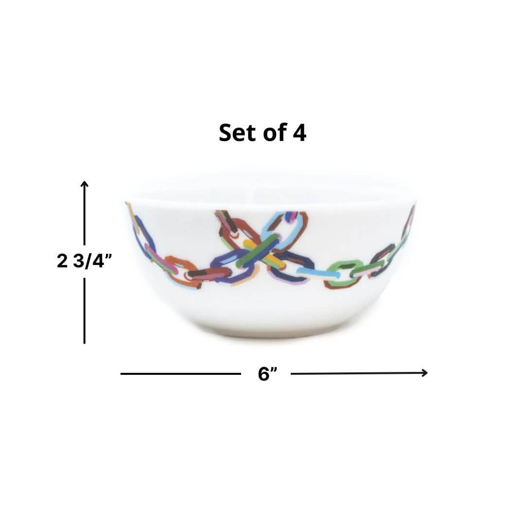 Large Chain Link Melamine Bowl Set of 4