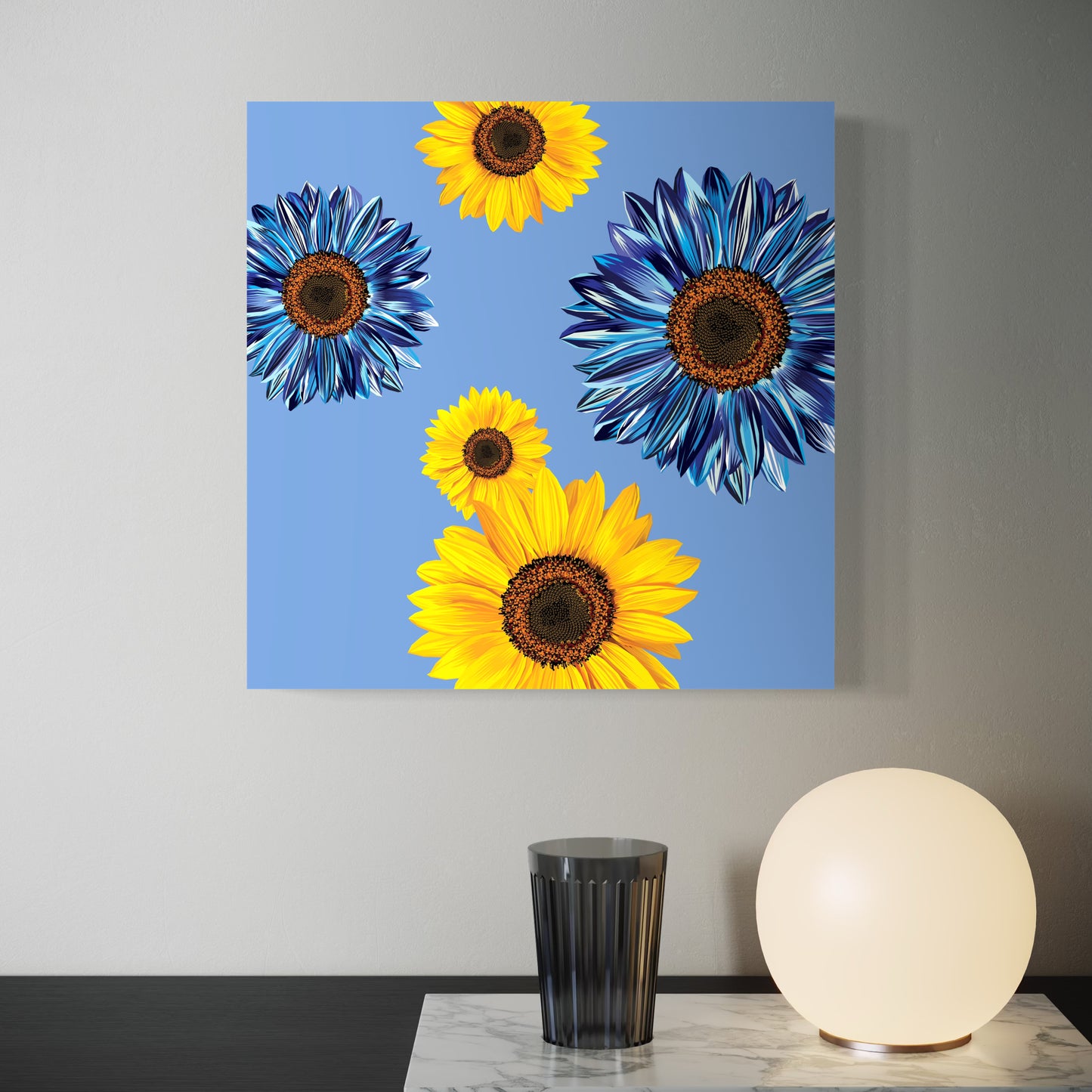 Blue Sunflower Art Print