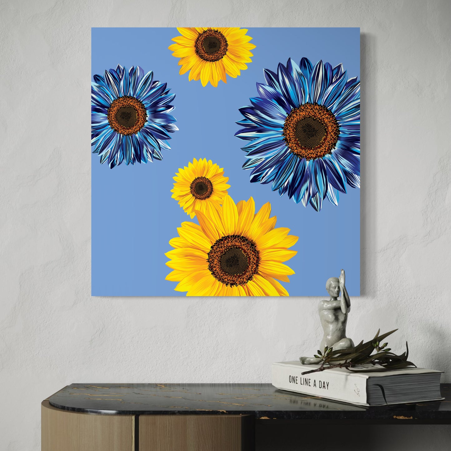 Blue Sunflower Art Print