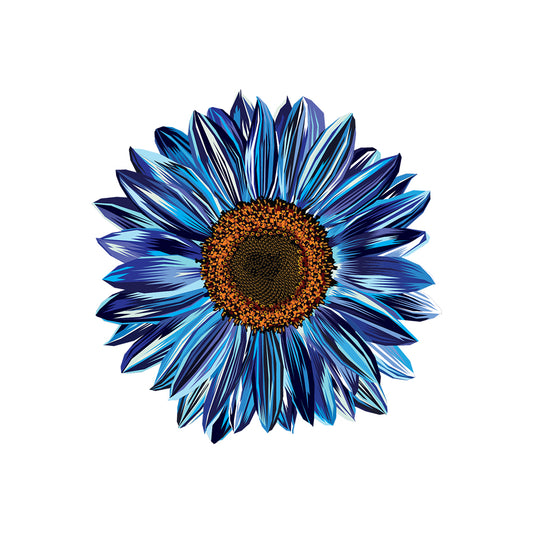 Blue Sunflower Vinyl Placemat Set of 4