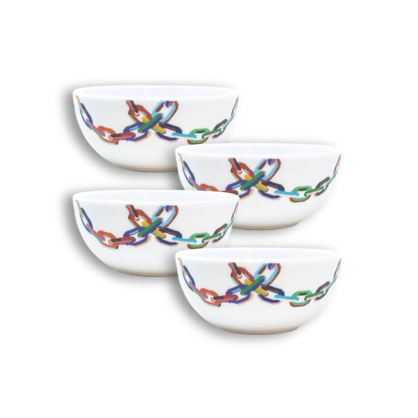 Large Chain Link Melamine Bowl Set of 4