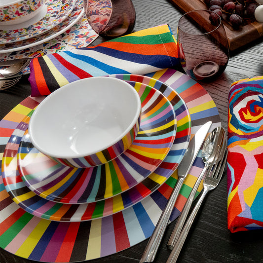 Multicolored Starburst Hostess Set - 20 Piece Setting