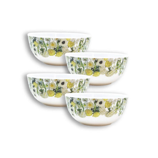 Cream Floral Garden Melamine Bowl Set of 4