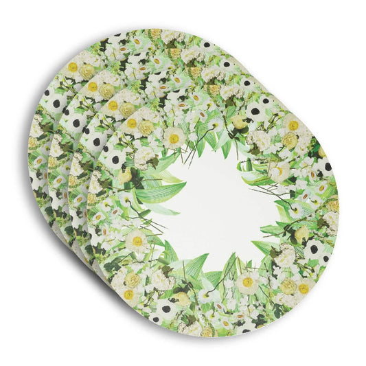 Cream Floral Garden Vinyl Placemat Set of 4