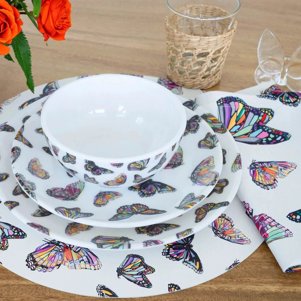 Butterflies Melamine Bowl Set of 4