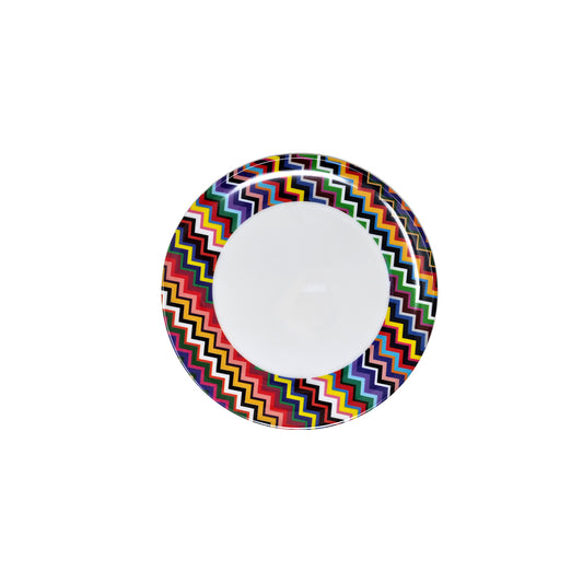 Multi Colored Zigzag Dinner Plate Set of 4