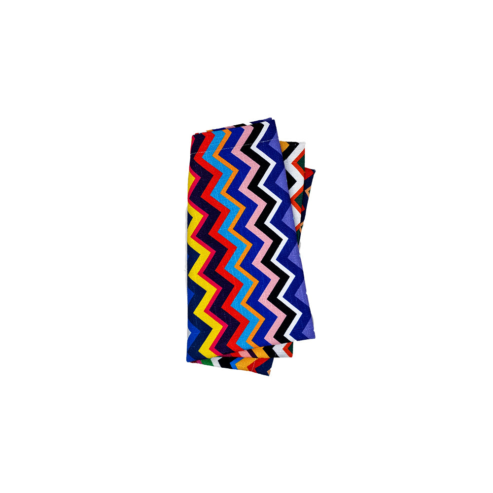 Multi Colored Zigzag Faux Linen Napkin Set of 4