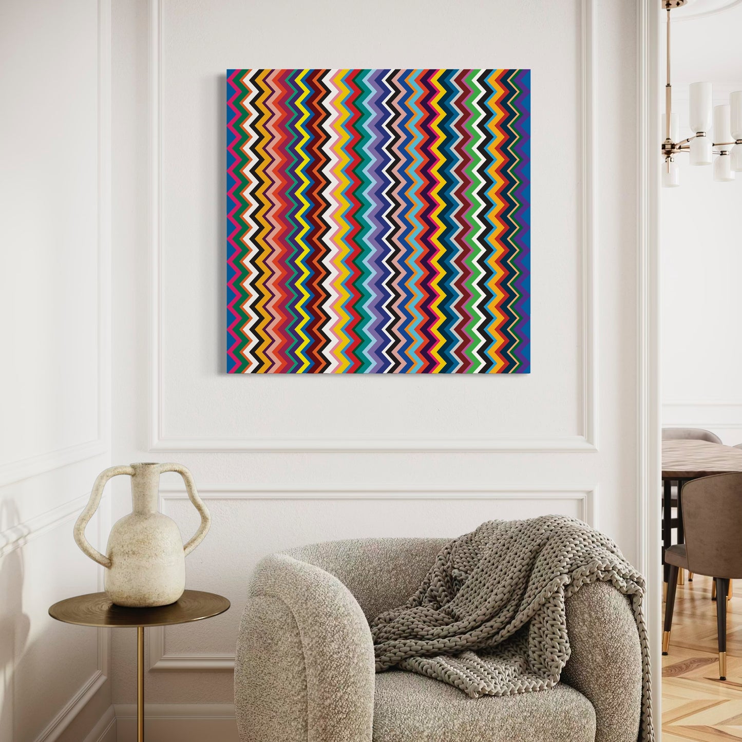 Multicolored Zigzag Art Print