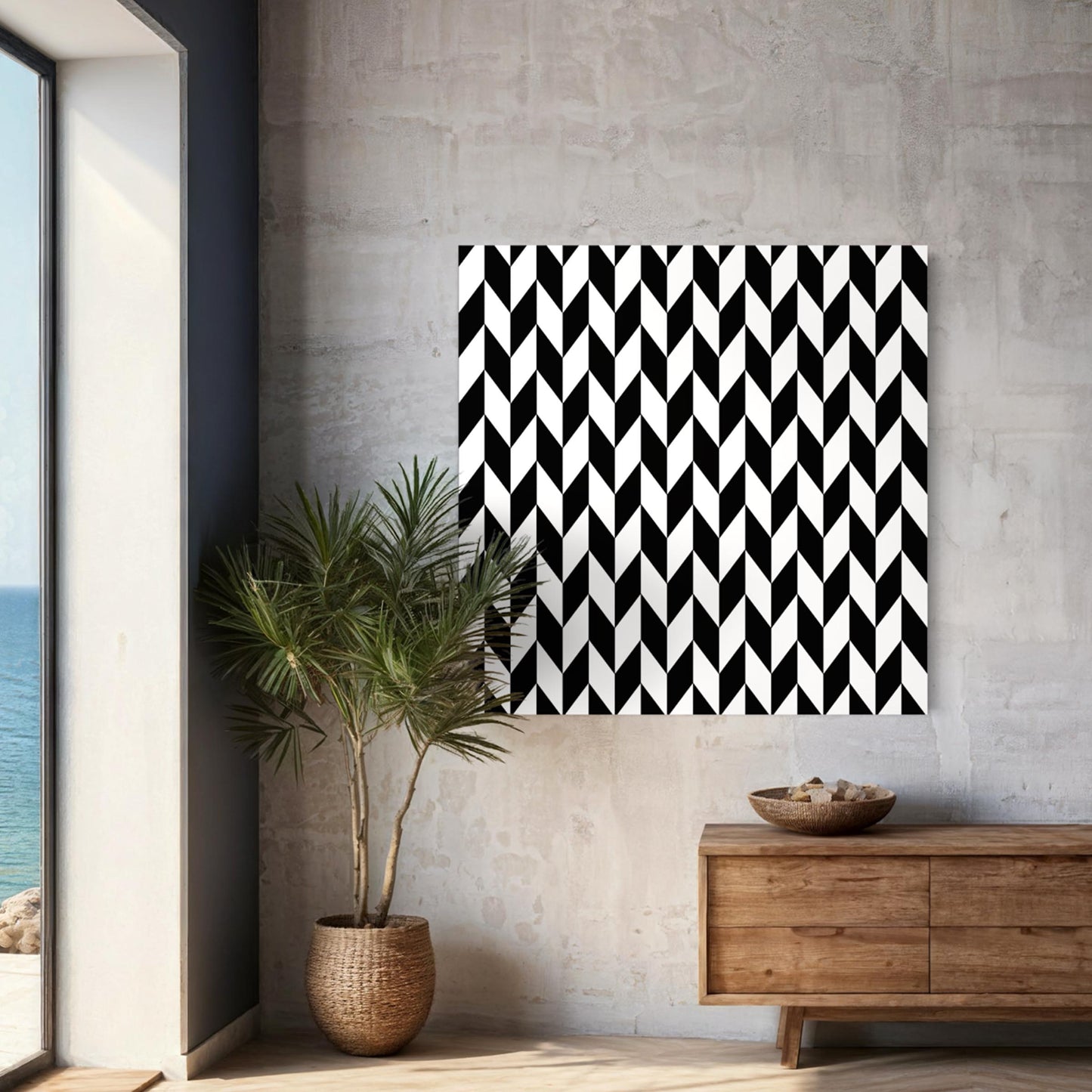 B&W Chevron Art Print