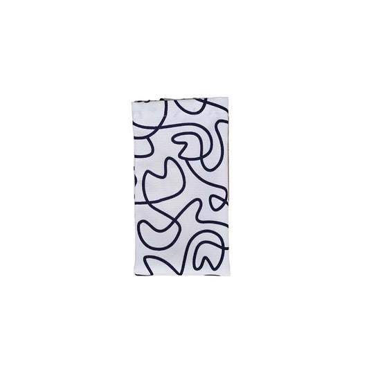 Navy Squiggly Faux Linen Napkin Set of 4