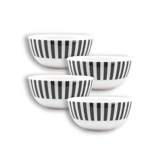 Black & White Starburst Melamine Bowl Set of 4