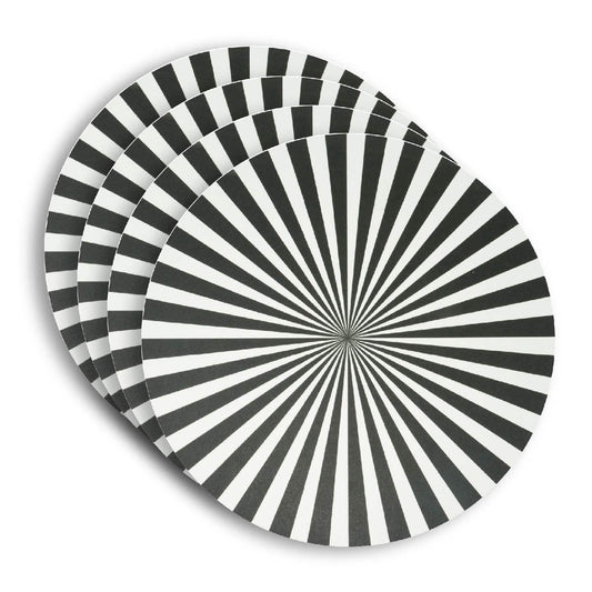 Black & White Starburst Vinyl Placemat Set of 4