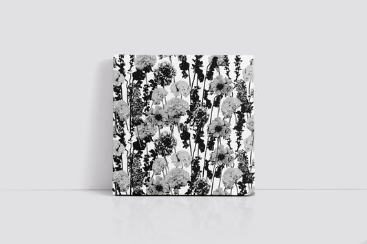 Grayscale Floral Garden Art Print